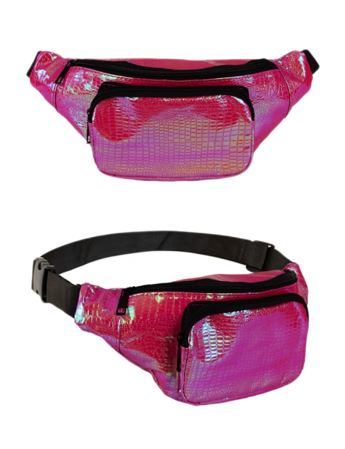 Heuptasje leer fuchsia