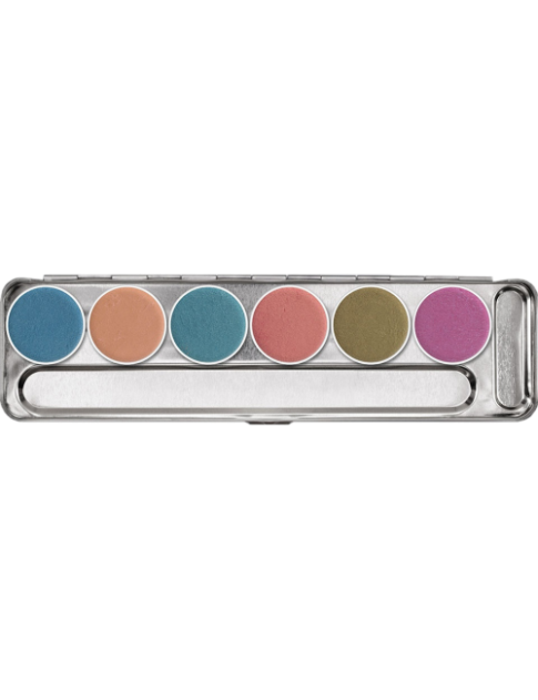 Kryolan Aquacolor Interferenz Palette 6 kleuren | De Schminkjuf