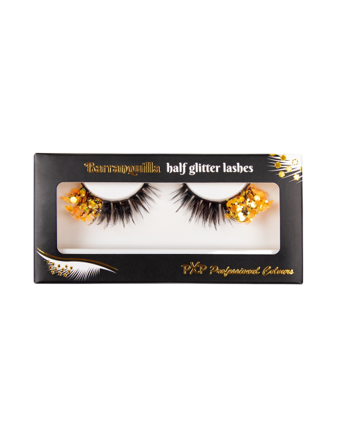 PXP Oranje Fluoriserende glitter wimpers Barranquilla stijl
