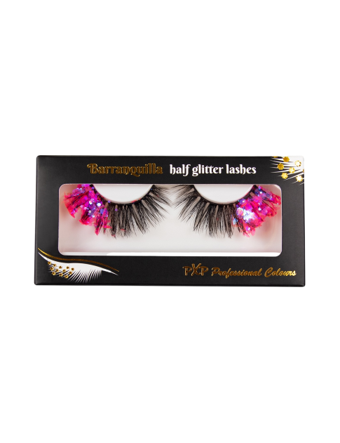 PXP Hotpink Fluoriserende glitter wimpers Barranquilla stijl