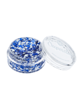 Superstar Chunky Glitter Crème Blue & White