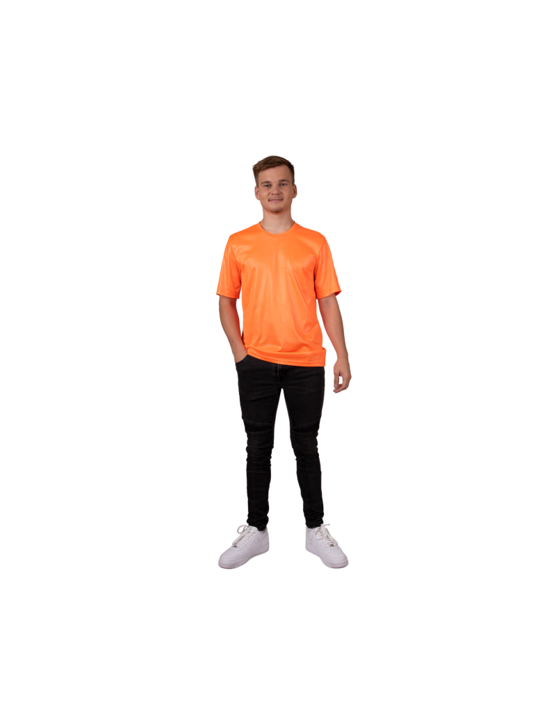 PartyXplosion T-shirt neon oranje Maat M