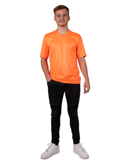 PartyXplosion T-shirt neon oranje Maat S