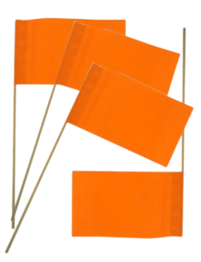 Vlaggetje papier op stok oranje per 4
