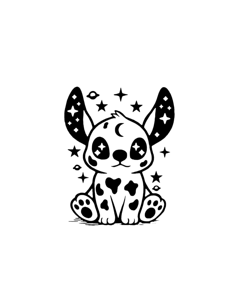 Quick Tattoo Glittersjabloon cosmic puppy