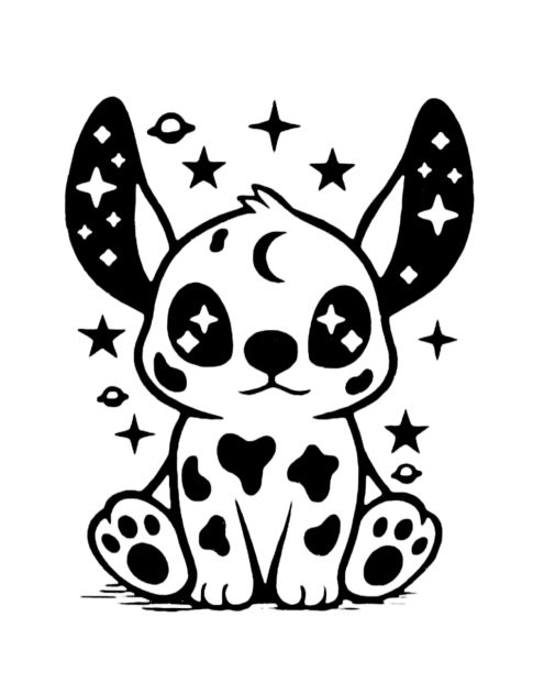 Quick Tattoo Glittersjabloon cosmic puppy