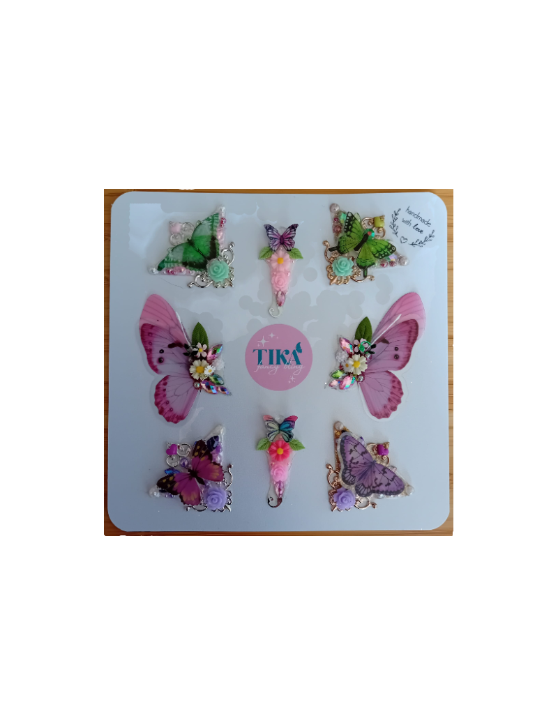 Blingkaart Butterfly 8 stuks