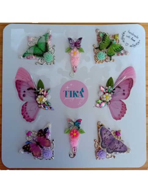 Blingkaart Butterfly 8 stuks