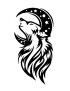 Quick Tattoo Glittersjabloon Wolf en Maan