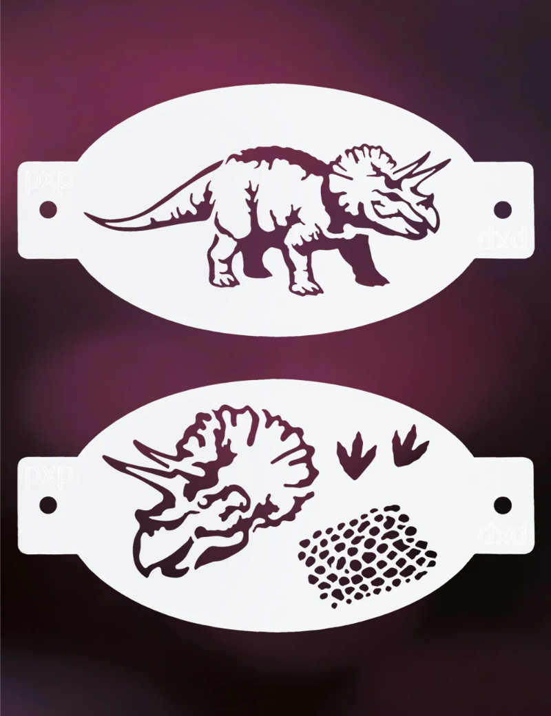 PXP Triceratops Schminksjabloon (2 stencils)
