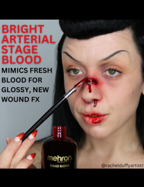 Mehron Stage Blood - Bright Arterial with Brush 30ml