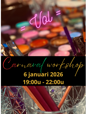 Carnavals workshop 6 januari 2027 19:00u