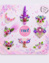 Blingkaart Fairy Flower Garden Paars - 8 stuks