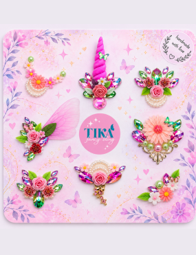 Blingkaart Fairy Flower Garden Roze - 8 stuks